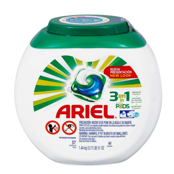 ARIEL DETERGENTE EN CAPSULAS 3 EN 1 57 UNI