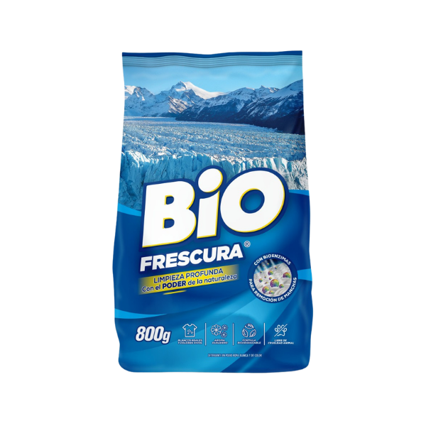 BIO FRESCURA DETERGENTE EN POLVO CAMPO DE HIELO 800 G X 18 UNI