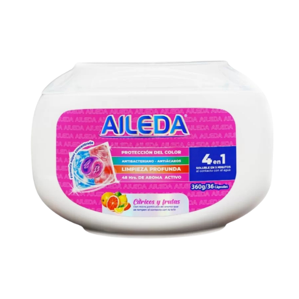 AILEDA DETERGENTE EN CAPSULAS 4 EN 1 CITRICOS Y FRUTAS 360 GR