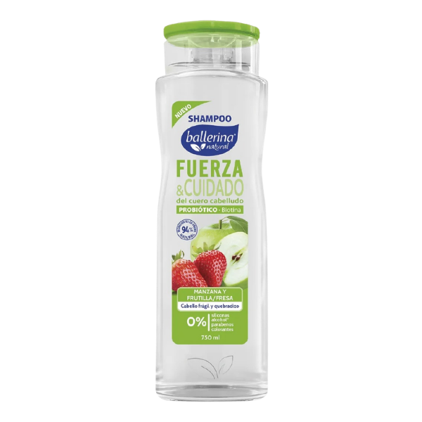 BALLERINA SH FRASCO FUERZA & CUIDADO MANZ FRUTILLA 750 ML